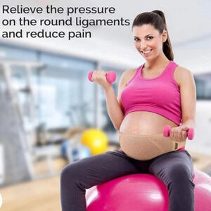 Maternity support belt Khaki tan elastic band stretchy comfort